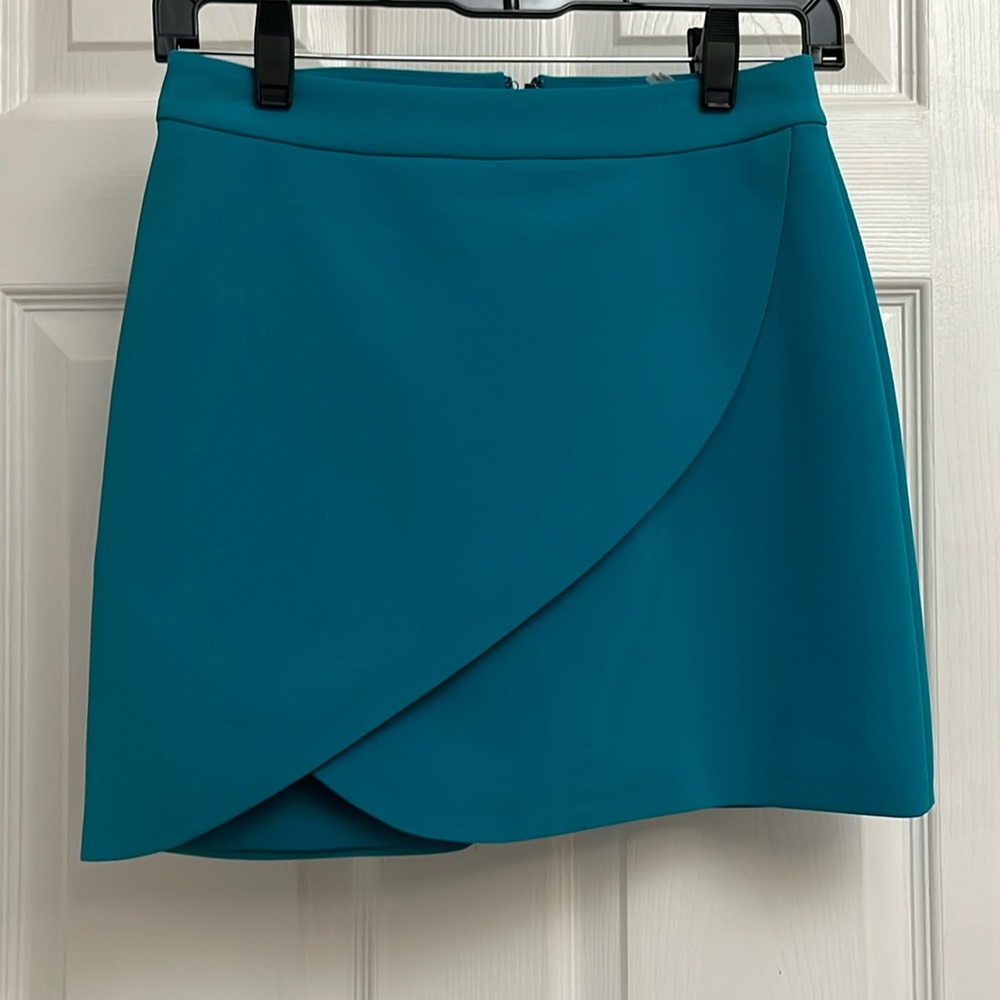 Alice + Olivia Dasia tulip mini skirt Teal 0